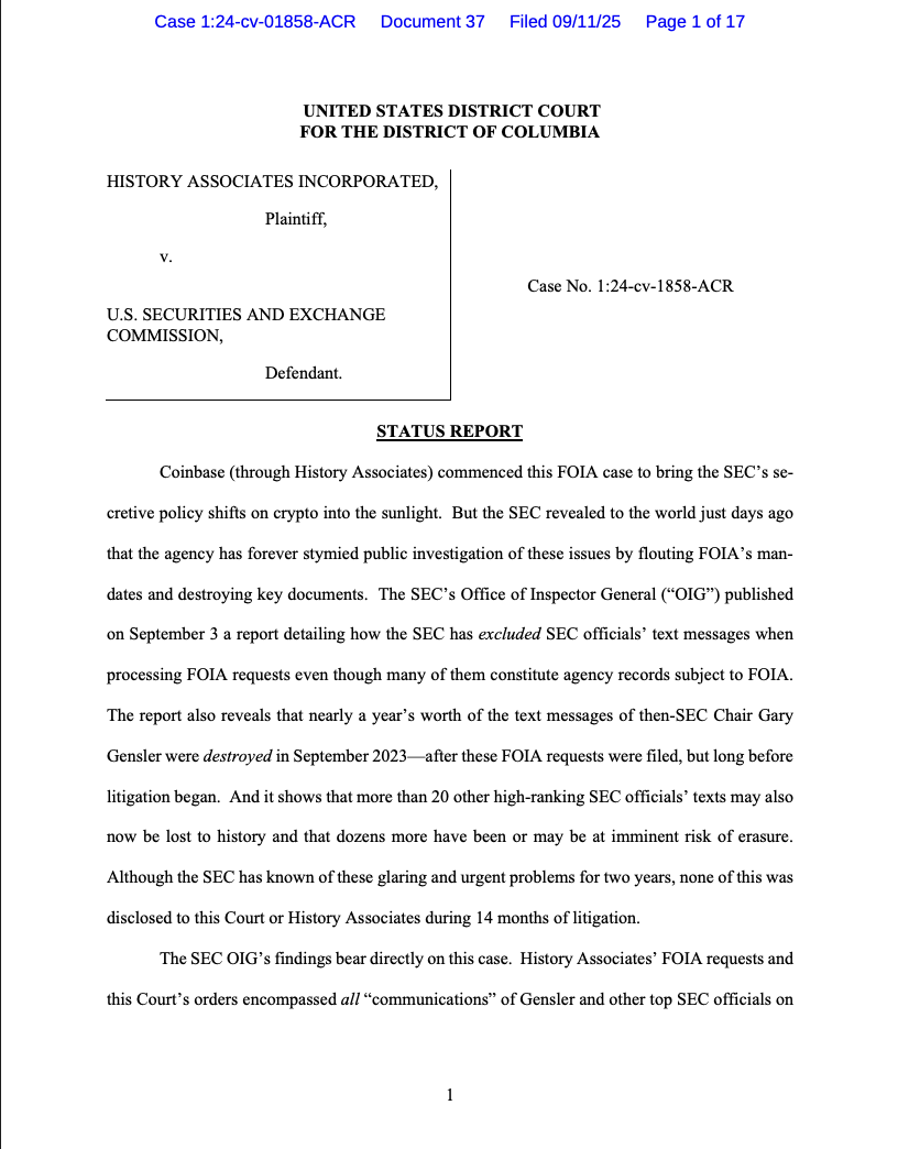 Coinbase, SEC, US Government, United States, Gary Gensler