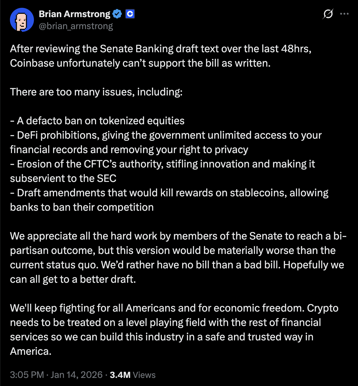 Coinbase, Brian Armstrong, United States