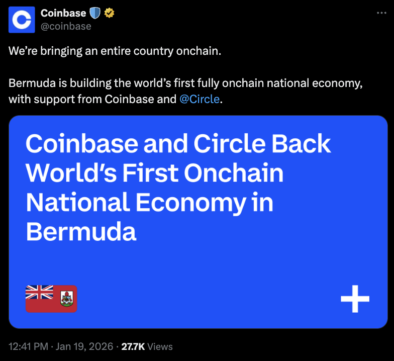 Coinbase, Circle, Economy, World Economic Forum, Bermuda